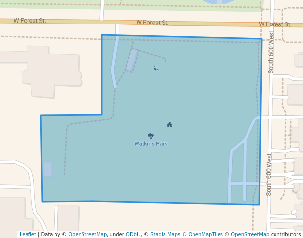 walking in Watkins Park map in Brigham City