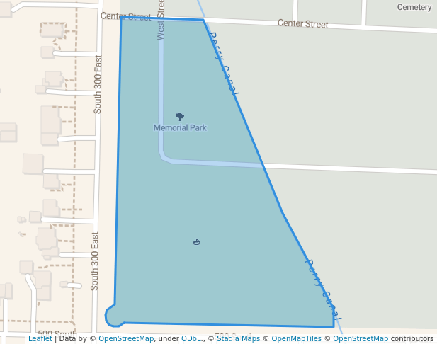 walking in Memorial Park map in Brigham City