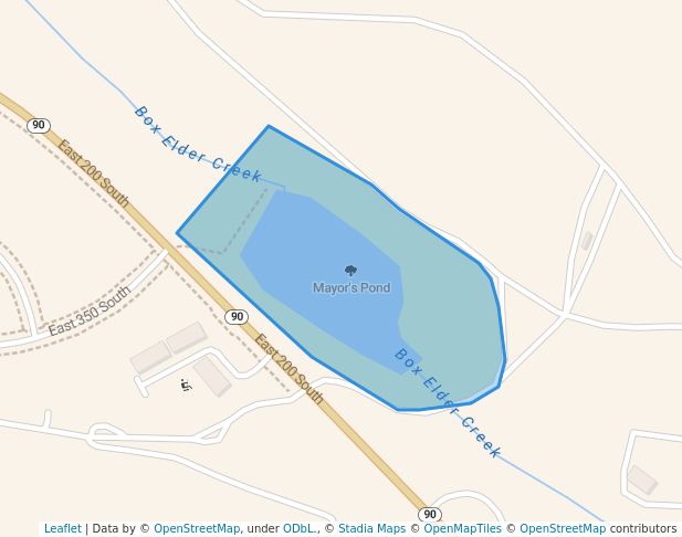 walking in Mayor's Pond map in Brigham City