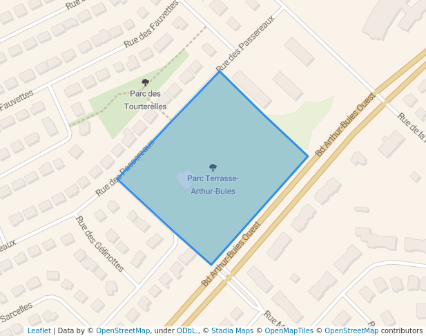 walking in Parc Terrasse-Arthur-Buies map in Rimouski