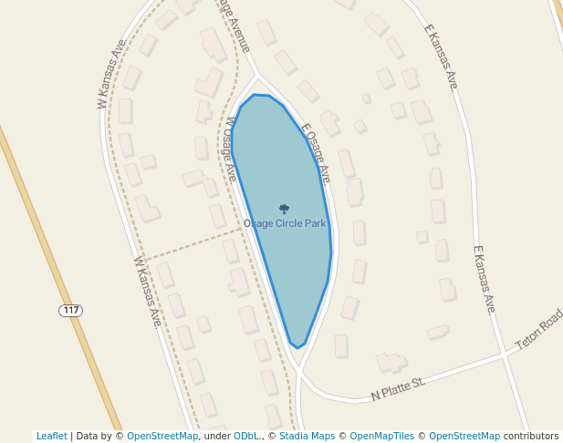 walking in Osage Circle Park map in Fort Peck