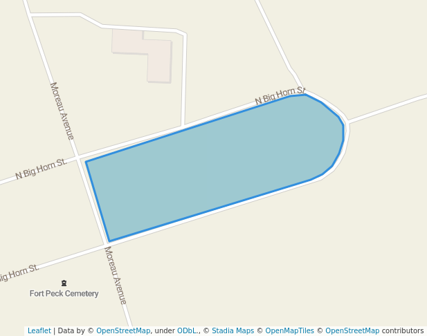 walking in John Hahn Memorial Field map in Fort Peck