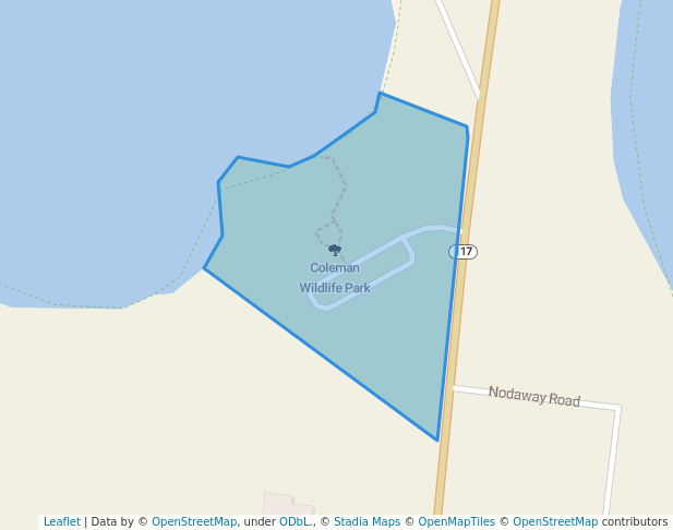 walking in Coleman Wildlife Park map in Fort Peck