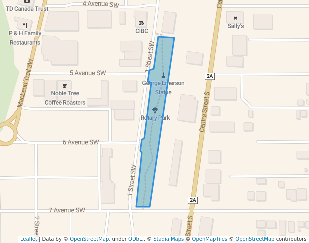 walking in Rotary Park map in High River