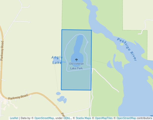 walking in Old Veteran Lake Park map in Crivitz