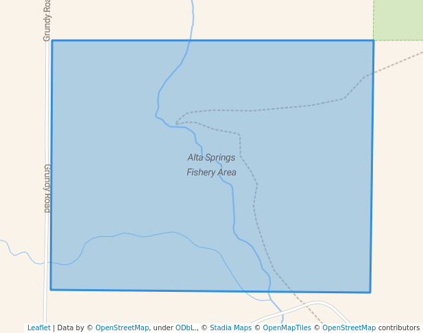 walking in Alta Springs Fishery Area map in Gleason
