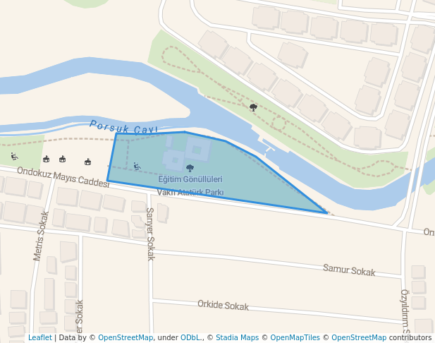 walking in Eğitim Gönüllüleri Vakfı Atatürk Parkı map in Eskişehir