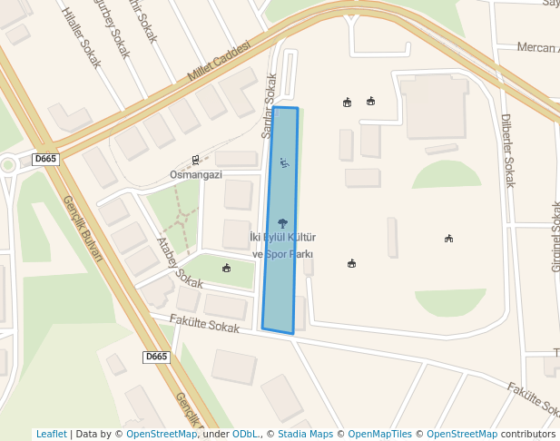 walking in İki Eylül Kültür ve Spor Parkı map in Eskişehir