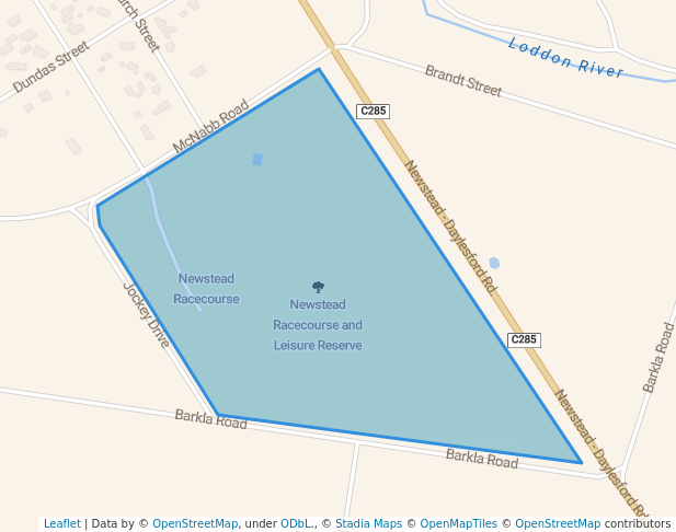 walking in Newstead Racecourse and Leisure Reserve map in Newstead