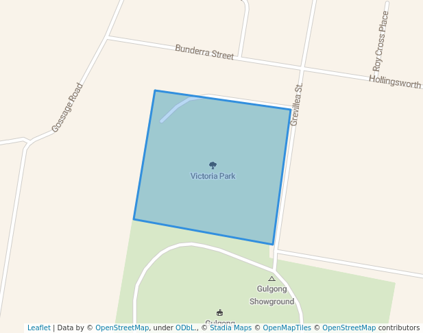 walking in Victoria Park map in Gulgong