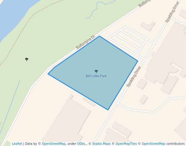 walking in Bill Little Park map in Brantford