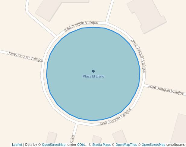 walking in Plaza El Llano map in San Miguel