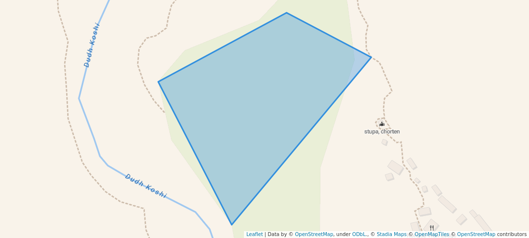 walking in Wooded area map in Chaunrikharka