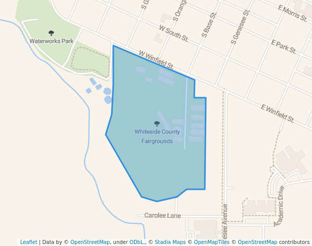 walking in Whiteside County Fairgrounds map in Morrison