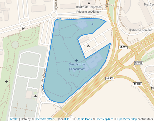 walking in Santuario de Schoenstatt map in Pozuelo de Alarcón