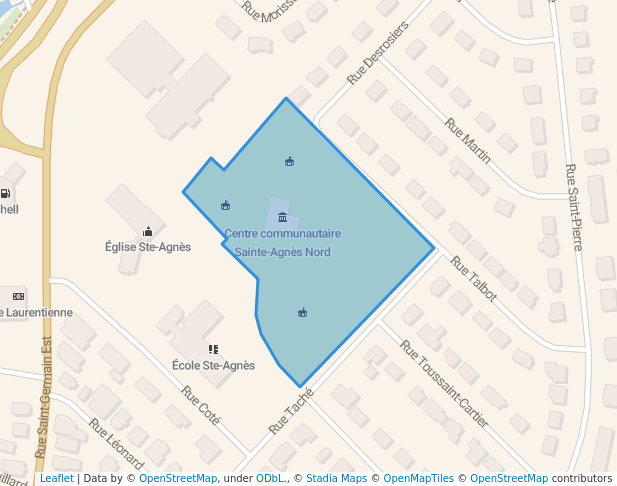 walking in Parc du centre communautaire Sainte-Agnès Nord map in Rimouski
