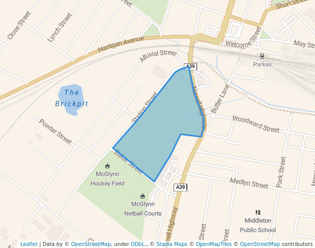 walking in Cheney Park map in Parkes