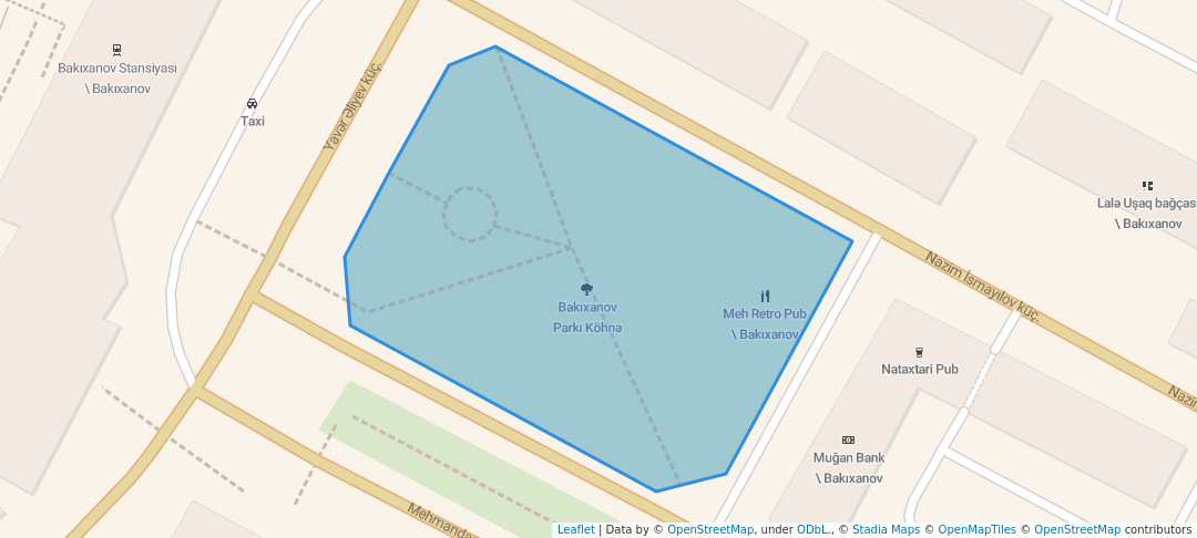 walking in Bakıxanov Parkı Köhnə map in Bakixanov