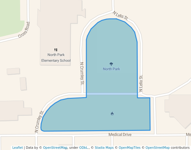 walking in North Park map in Guymon