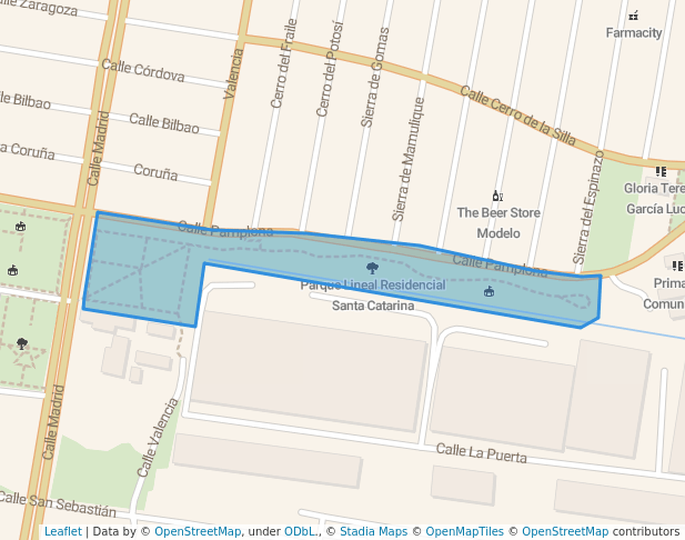 walking in Parque Lineal Residencial Santa Catarina map in Santa Catarina