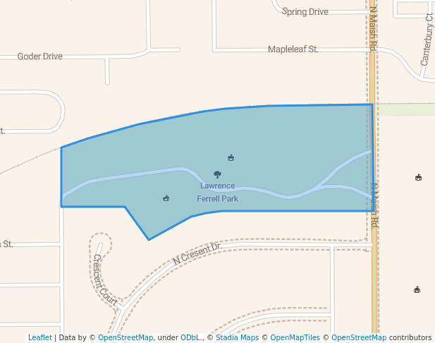 walking in Lawrence Ferrell Park map in Frankfort