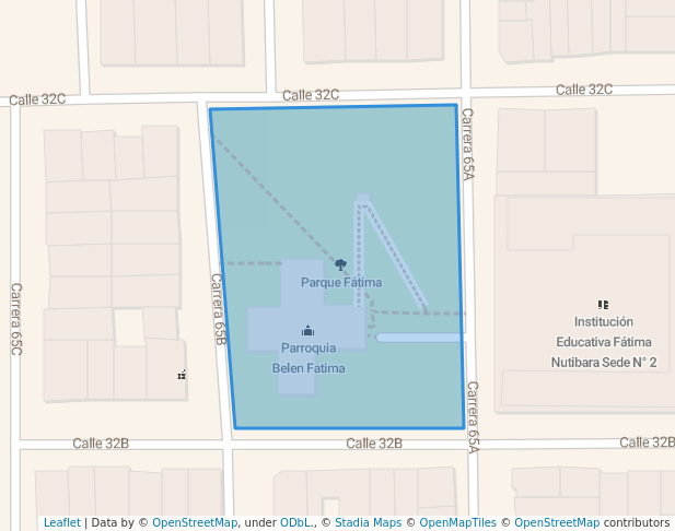 walking in Parque Fátima map in Medellín