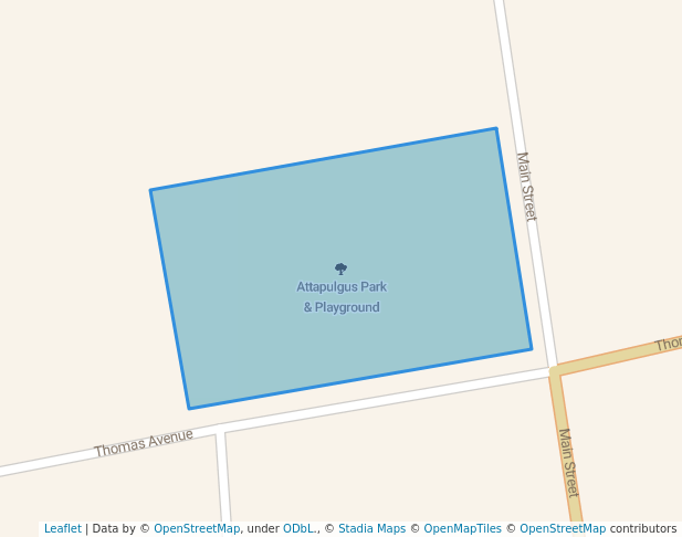 walking in Attapulgus Park & Playground map in Attapulgus