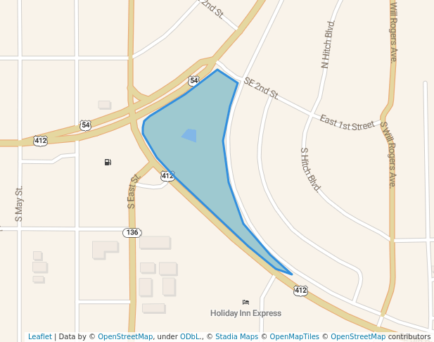 walking in Centennial Park map in Guymon