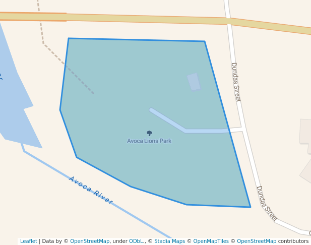 walking in Avoca Lions Park map in Avoca