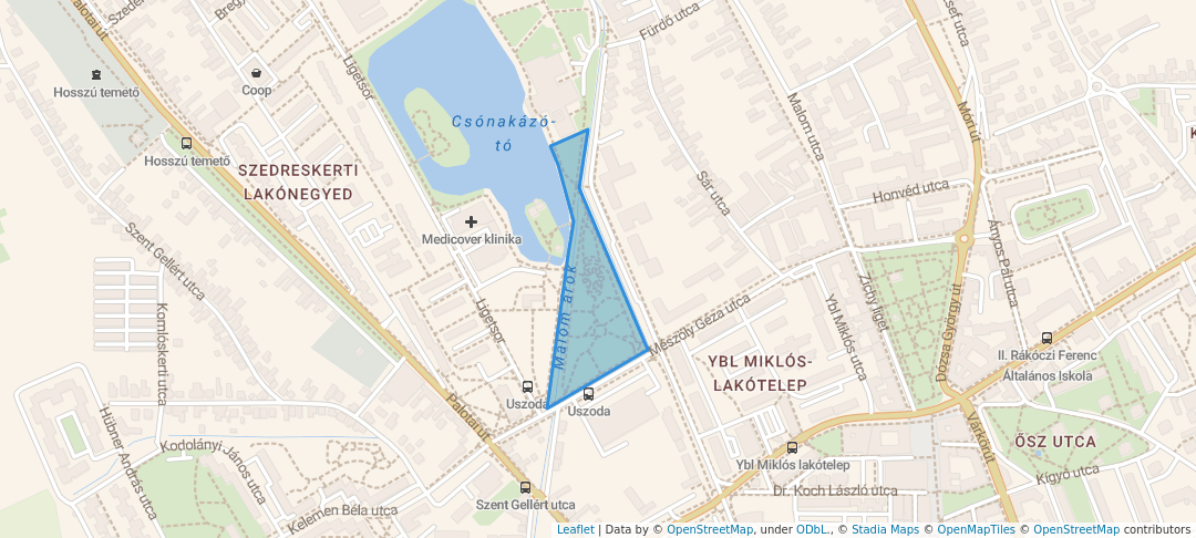 walking in Rózsaliget map in Székesfehérvár