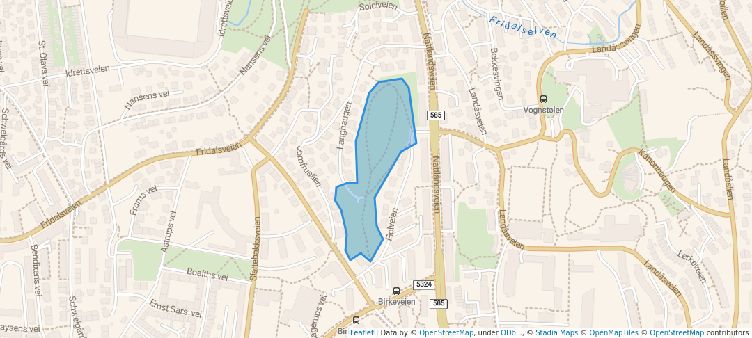 walking in Langhaugen map in Bergen