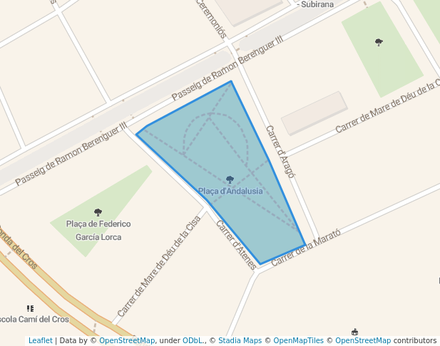 walking in Plaça d'Andalusia map in Mataró