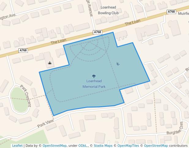 walking in Loanhead Memorial Park map in Loanhead