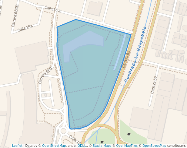 walking in Parque Olaya Herrera map in Medellín