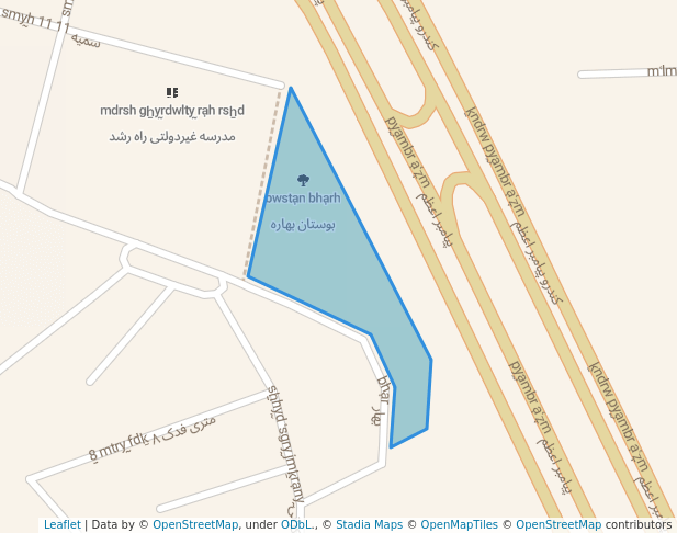 walking in بوستان بهاره map in Qom