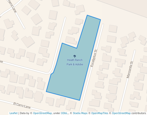 walking in Heath Ranch Park & Adobe map in Carpinteria