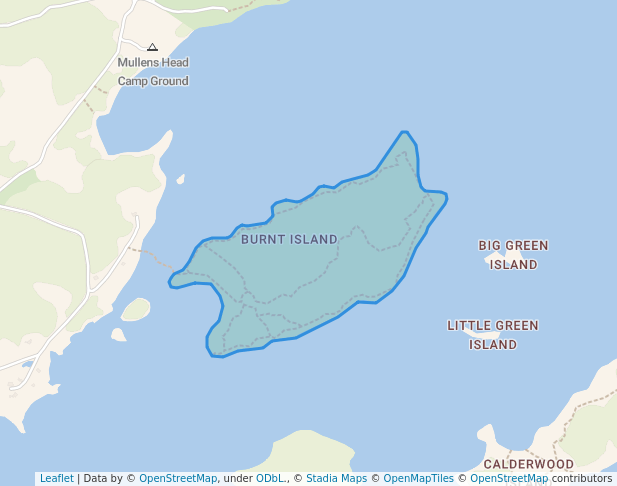 walking in Burnt Island Conservation Area map in North Haven