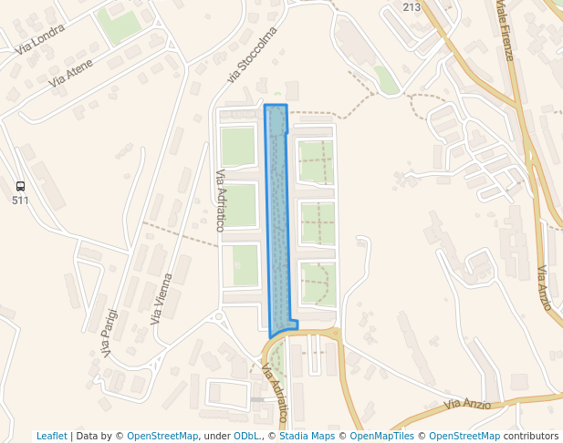 walking in Parco dell'Europa Unita map in Potenza