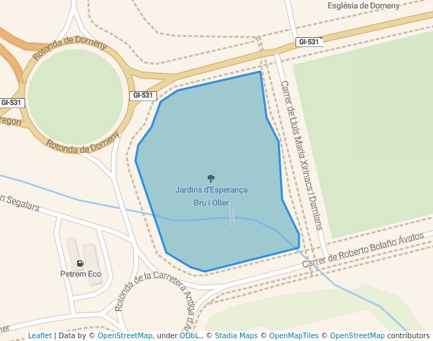 walking in Jardins d'Esperança Bru i Oller map in Girona