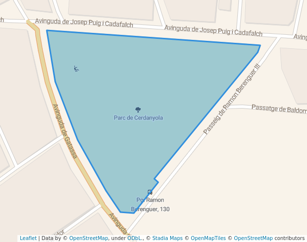 walking in Parc de Cerdanyola map in Mataró