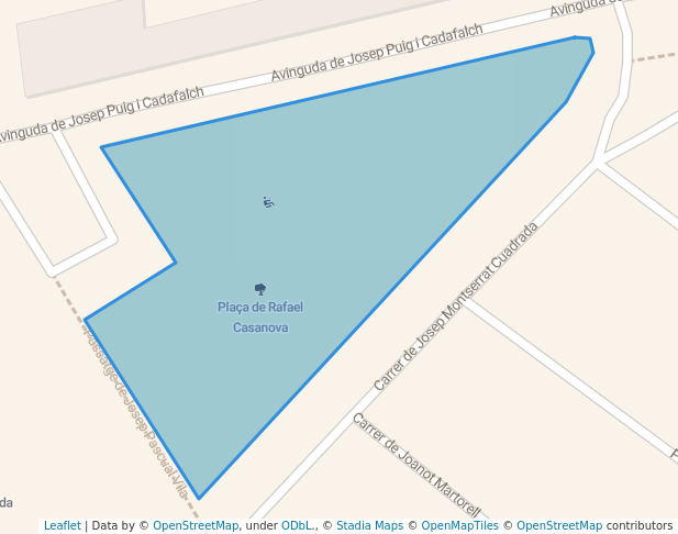 walking in Plaça de Rafael Casanova map in Mataró