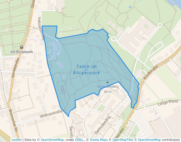 walking in Bürgerpark map in Osnabrück