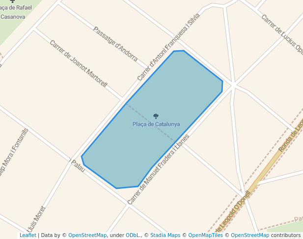 walking in Plaça de Catalunya map in Mataró