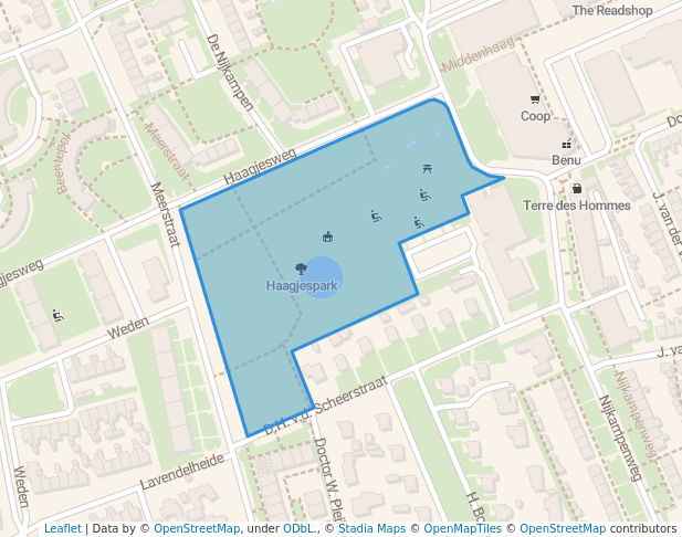 walking in Haagjespark map in Emmen
