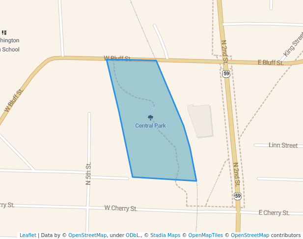 walking in Central Park map in Cherokee