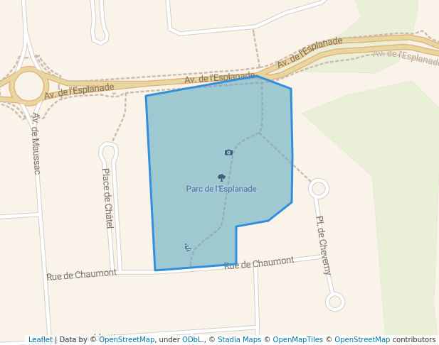 walking in Parc de l'Esplanade map in Mascouche