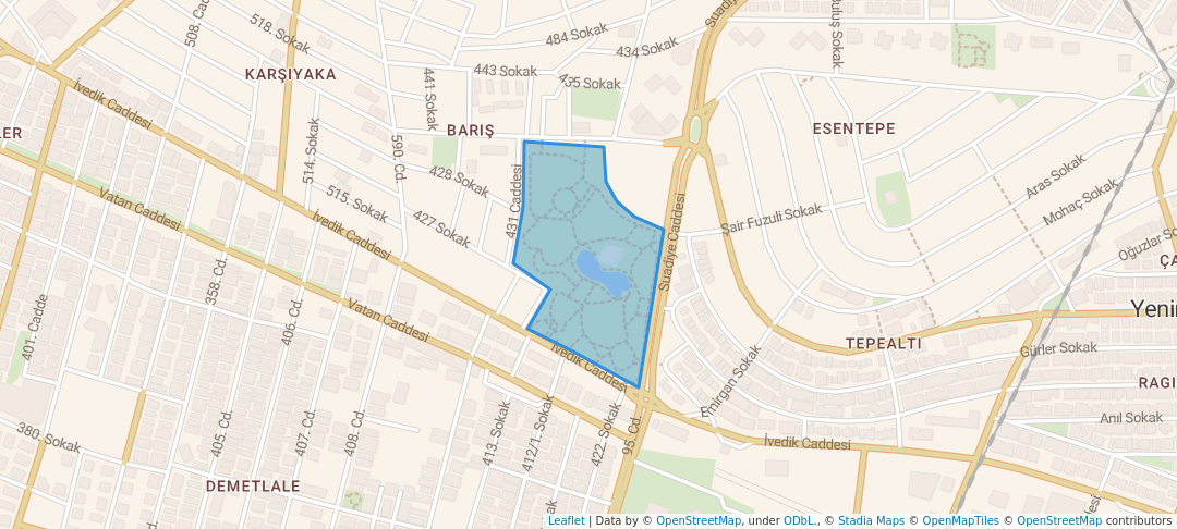 walking in Demetevler Parkı map in Ankara