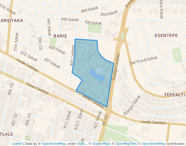 walking in Demetevler Parkı map in Ankara