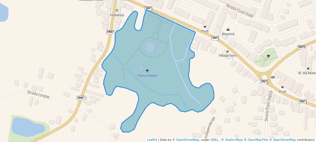 walking in Parcul Găești map in Găești
