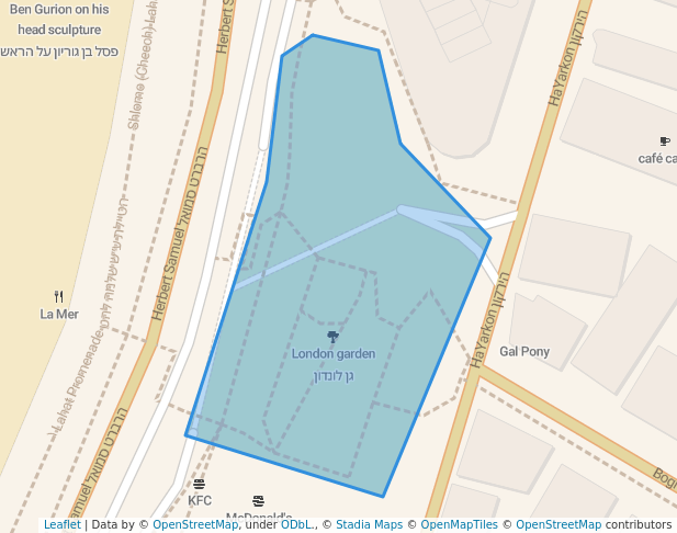 walking in London garden map in Tel Aviv-Yafo